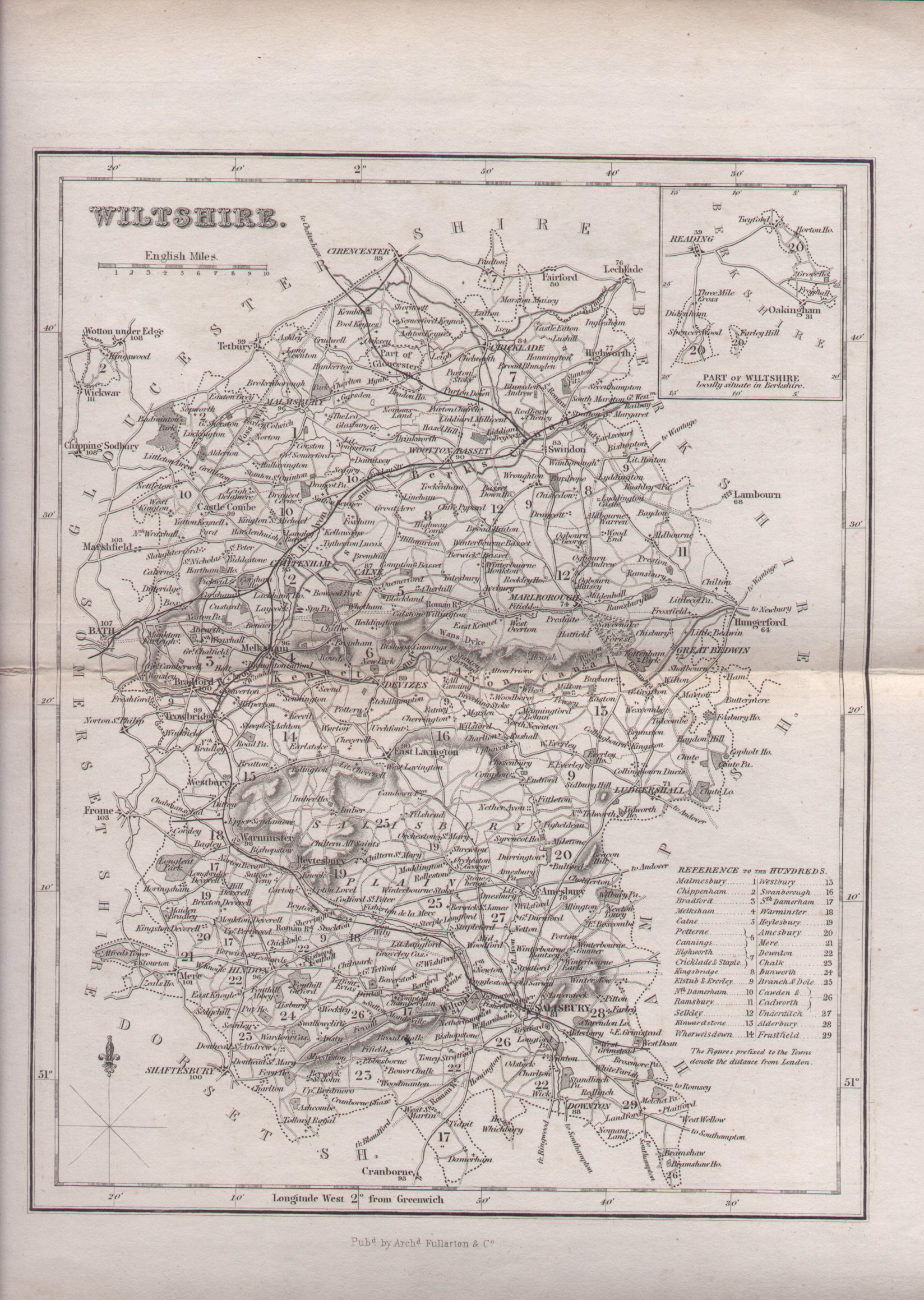 Map of Wiltshire - Fullarton
